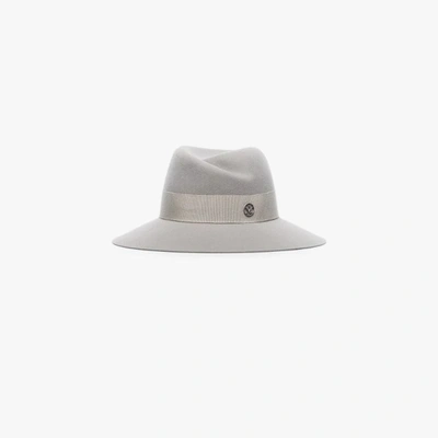 Shop Maison Michel Grey Virginie Wool Trilby Hat