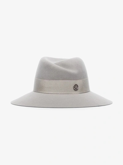 Shop Maison Michel Grey Virginie Wool Trilby Hat