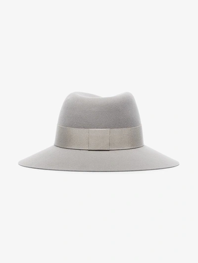 Shop Maison Michel Grey Virginie Wool Trilby Hat