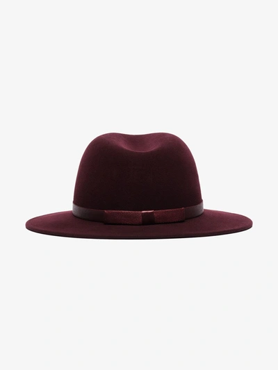 Shop Maison Michel Red Derek Wool Trilby Hat In Purple