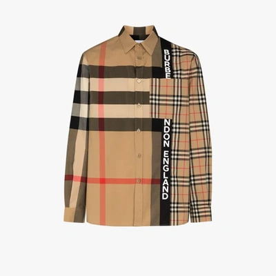 Shop Burberry Talby Cotton Shirt In Brown