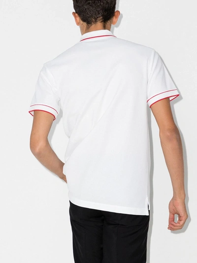 Shop Burberry 'waltham' Poloshirt In White