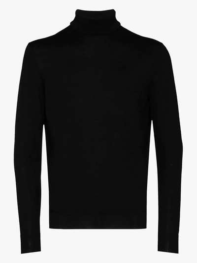 Shop Ermenegildo Zegna Roll Neck Wool Sweater In Black