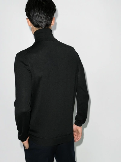 Shop Ermenegildo Zegna Roll Neck Wool Sweater In Black