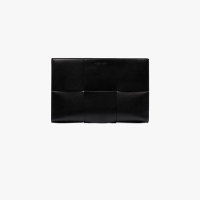 Shop Bottega Veneta Black Intrecciato Leather Document Holder