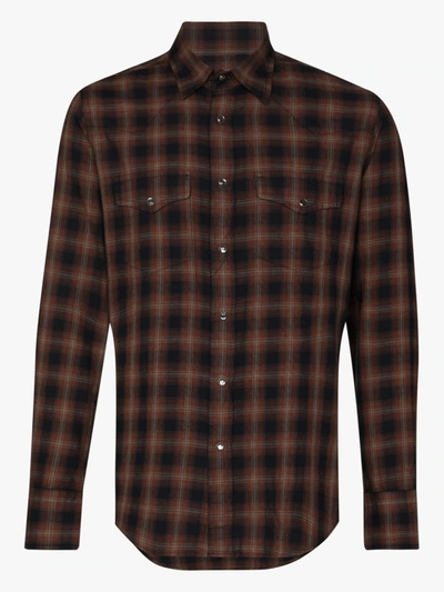 Shop Tom Ford Multicolour Checked Cotton Button-up Shirt