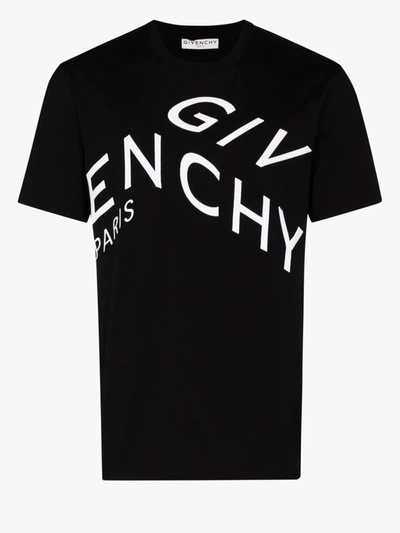 Shop Givenchy T-shirt Mit Logo-stickerei In Schwarz