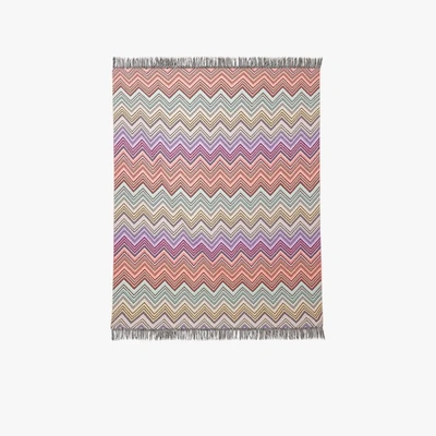 Shop Missoni Multicoloured Perseo Zigzag Throw In Black