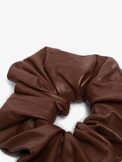 Shop Jil Sander Brown Leather Scrunchie