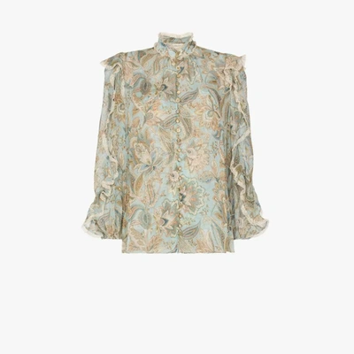 Shop Zimmermann Ladybeetle Paisley Print Blouse In Blue