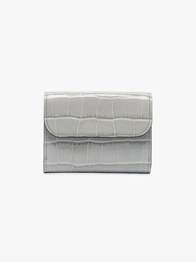 Shop Chloé Grey C Mock Croc Leather Wallet