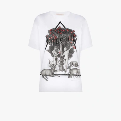 Shop Christopher Kane Naturotica Adam Eve Print T-shirt In White