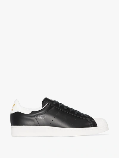 Shop Adidas Originals Superstar Leather Sneakers In Black