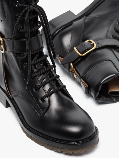 Shop Chloé Black Diane Leather Combat Boots