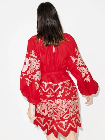 Shop Vita Kin X Browns 50 Embroidered Linen Dress In Red