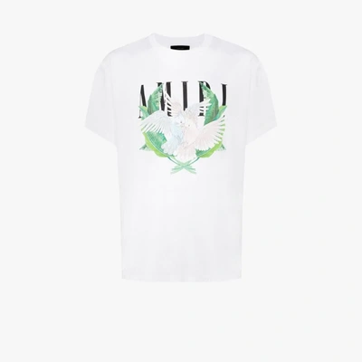 Shop Amiri Lovebirds Logo Print T-shirt In White