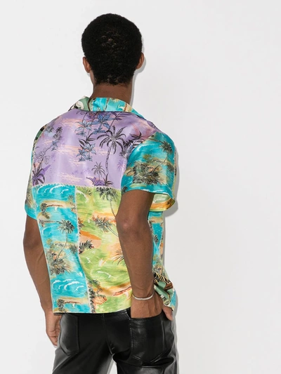 Shop Amiri Hawaiian Patchwork Silk Shirt In Multicolour