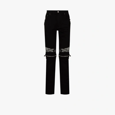 Shop Amiri Black Mx2 Bandana Skinny Jeans