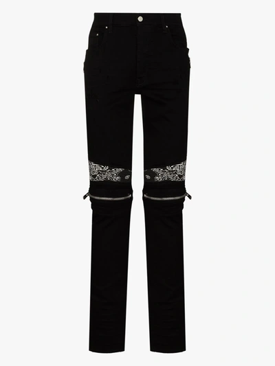 Shop Amiri Black Mx2 Bandana Skinny Jeans