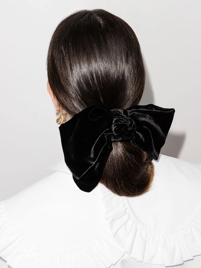 Shop Jennifer Behr Black Celine Velvet Barrette