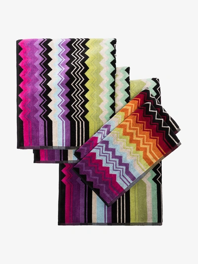 Shop Missoni Giacomo Cotton 5-set Towel In Black