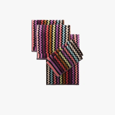 Shop Missoni Multicoloured Warner Cotton Towel Set In Black