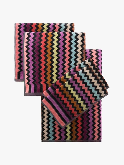 Shop Missoni Multicoloured Warner Cotton Towel Set In Black