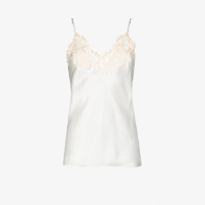 Shop La Perla 'maison' Camisole-top Mit Spitze In Weiss