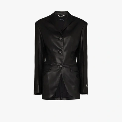 Shop Anouki Black Faux Leather Blazer