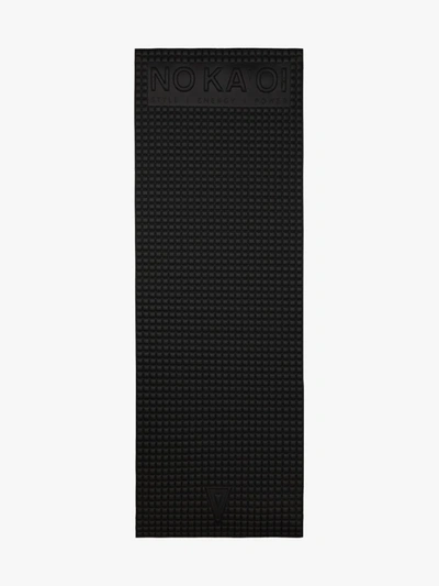 No Ka'oi Black Embossed Yoga Mat In Black