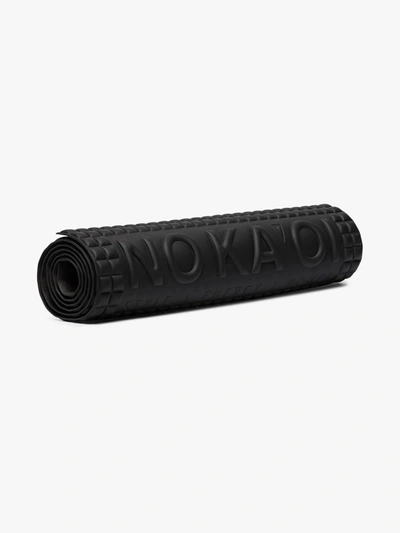 No Ka'oi Black Embossed Yoga Mat In Black