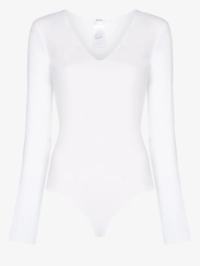 Shop Wolford 'vermont' Body In Weiss