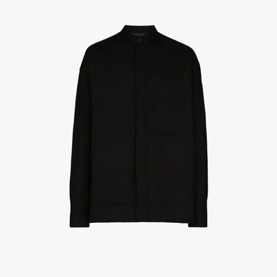 Shop Haider Ackermann Embroidered Cotton Shirt Jacket In Black