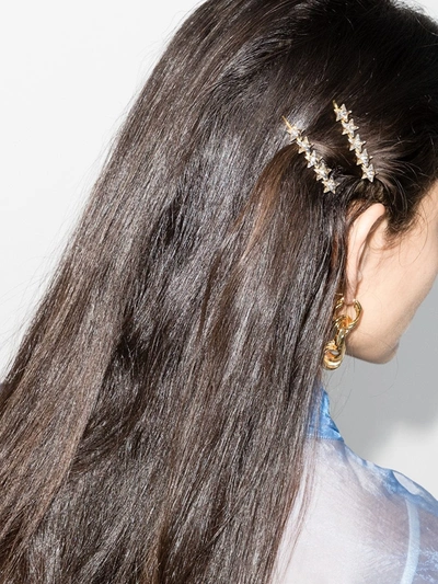 Shop Jennifer Behr Gold Tone Martine Crystal Hair Clip Set
