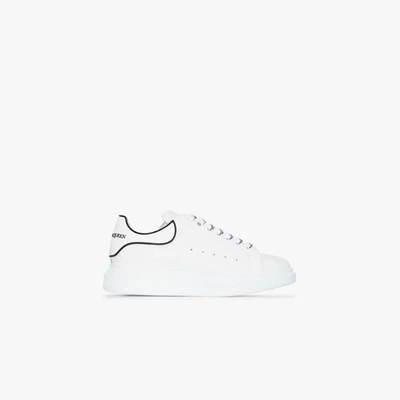 Shop Alexander Mcqueen And Black Oversized Sneakers - Men's - Calf Leather/rubber In White