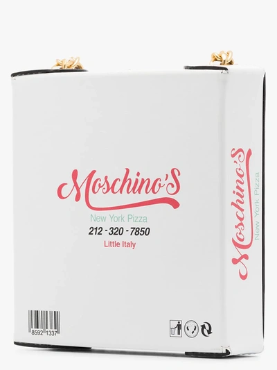 Shop Moschino White Pizza Box Leather Shoulder Bag