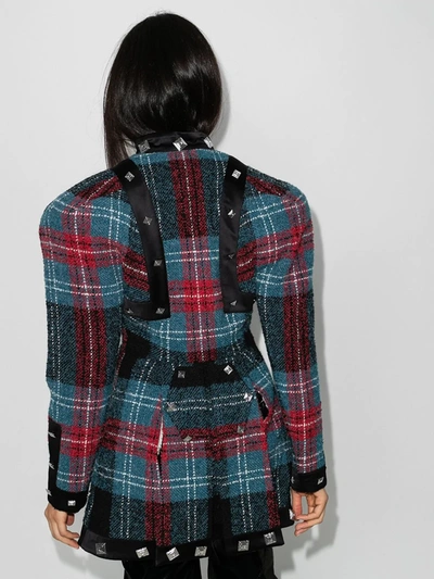 Charles Jeffrey Loverboy Claymore Structured Tartan Jacket In Black