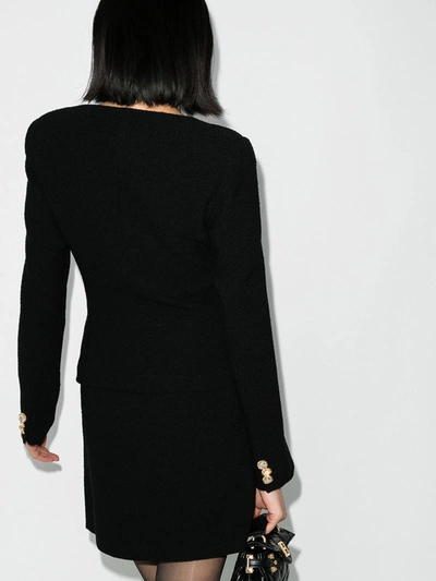 Shop Alessandra Rich Black Embellished Wool Blazer