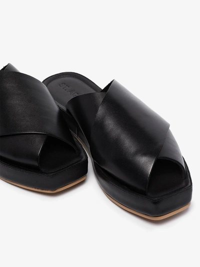 Shop St Agni Black Tokyo Leather Sandals