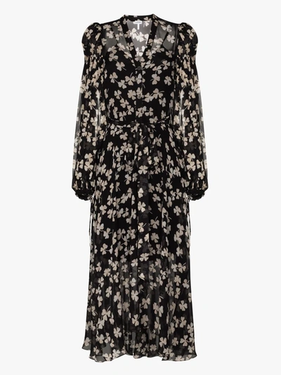 Shop Loewe Clover Print Dress In Black