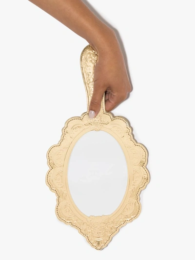 Shop Moschino Gold Mirror Clutch Bag In Metallic