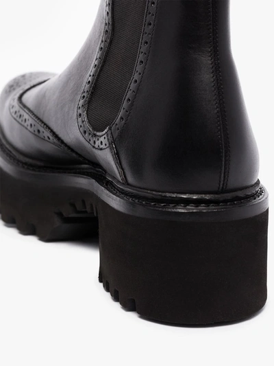 Shop Grenson Black Alissa 30 Leather Chelsea Boots