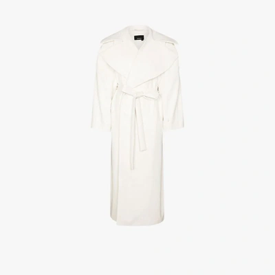 Shop Anouki Faux Leather Trench Coat In White