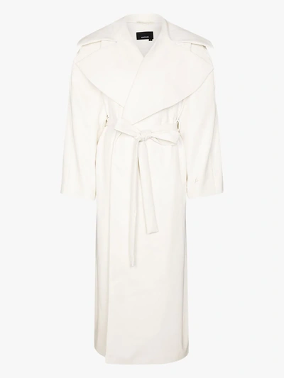 Shop Anouki Faux Leather Trench Coat In White