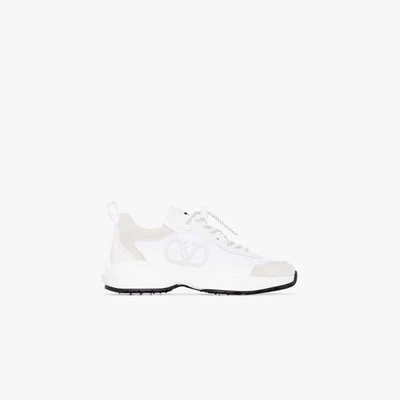 Shop Valentino White Shegoes Contrast Panel Sneakers