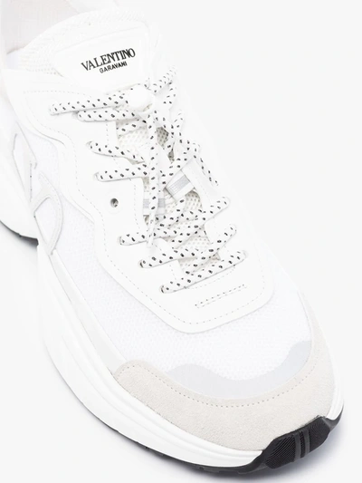 Shop Valentino White Shegoes Contrast Panel Sneakers