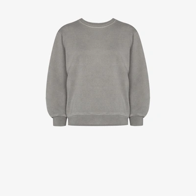 Shop Agolde Thora Cotton Sweatshirt In Grey