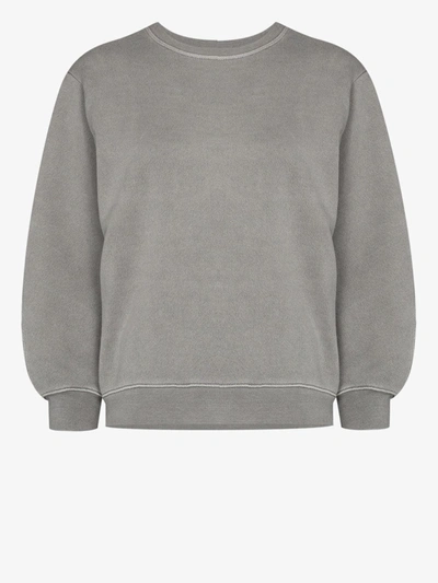 Shop Agolde Thora Cotton Sweatshirt In Grey