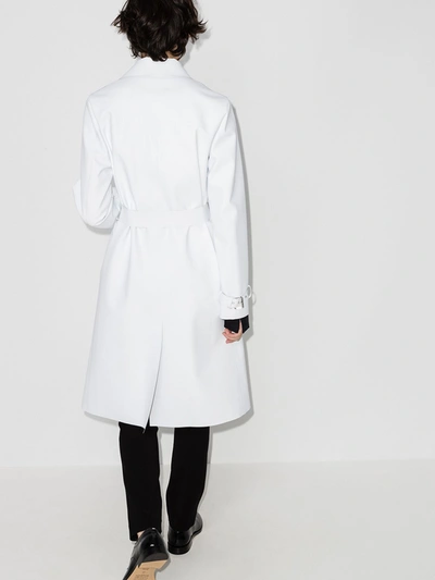 Shop Coperni Trompe-l'œil Belted Coat In White