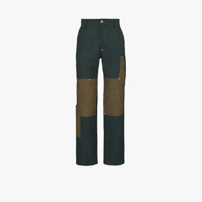 Shop Phipps Workwear Patch Cotton Trousers In Neutrals
